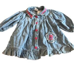 Vintage 80s/early 90s McBaby McDonald's Dress - Blue Chambray 6-9M